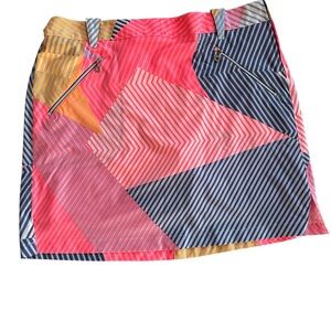 Jamie Sadock Pink and Yellow Geometric Skirt/Skort Golf/Tennis/Pickleball 14